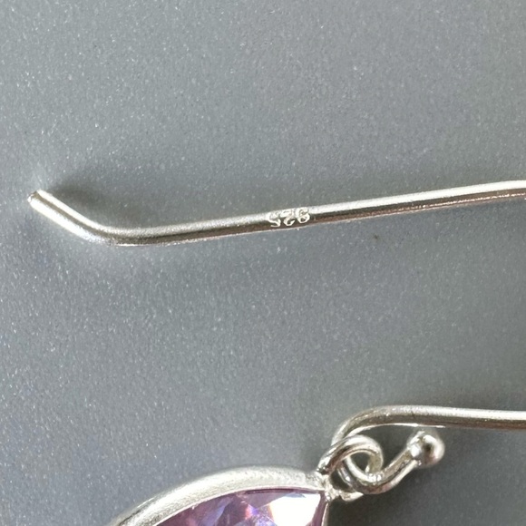 Sterling Silver Crystal Gemstone Drop Earrings - Picture 8 of 14